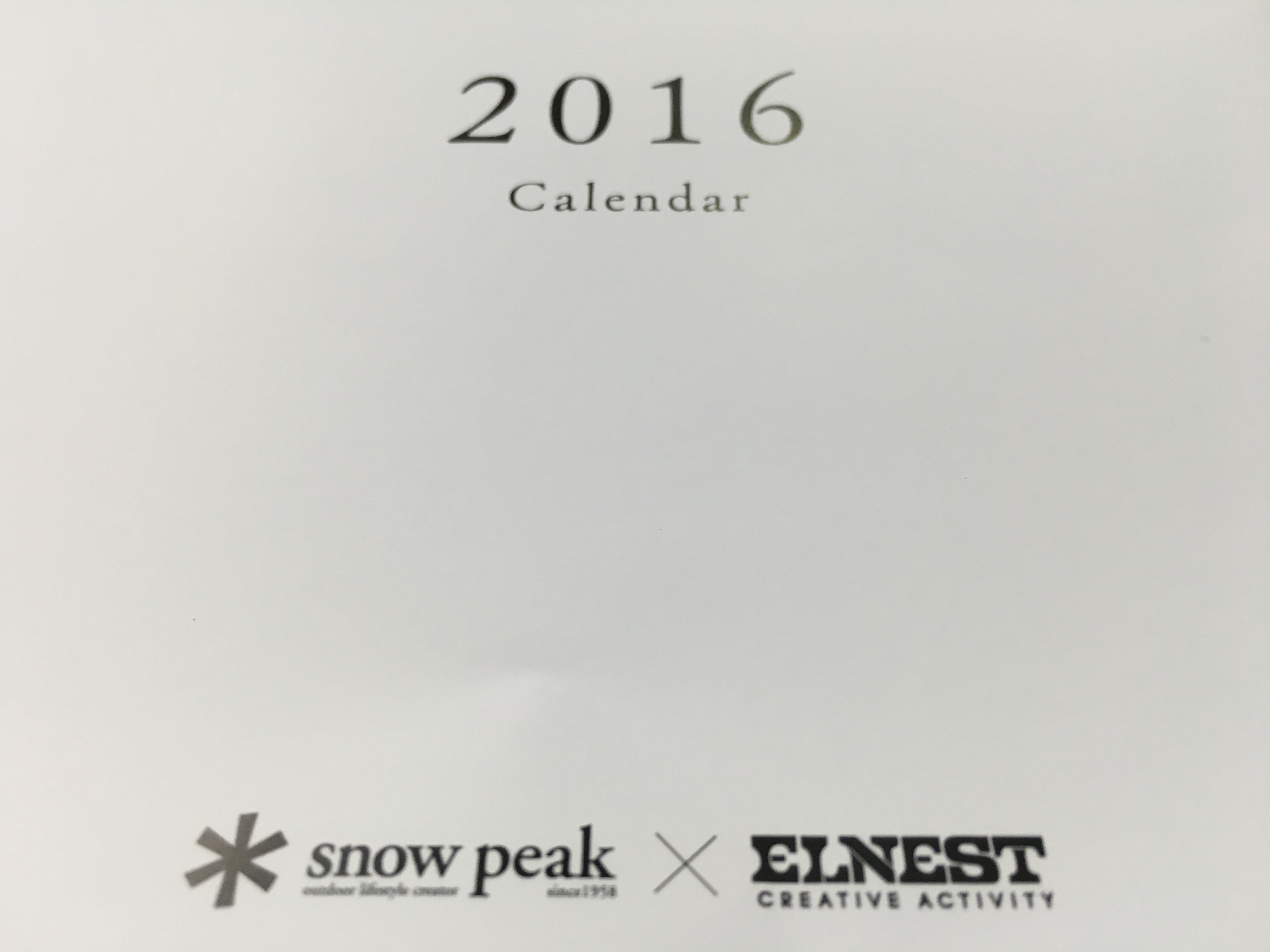 スノーピーク × エルネスト 2016年度カレンダー完成